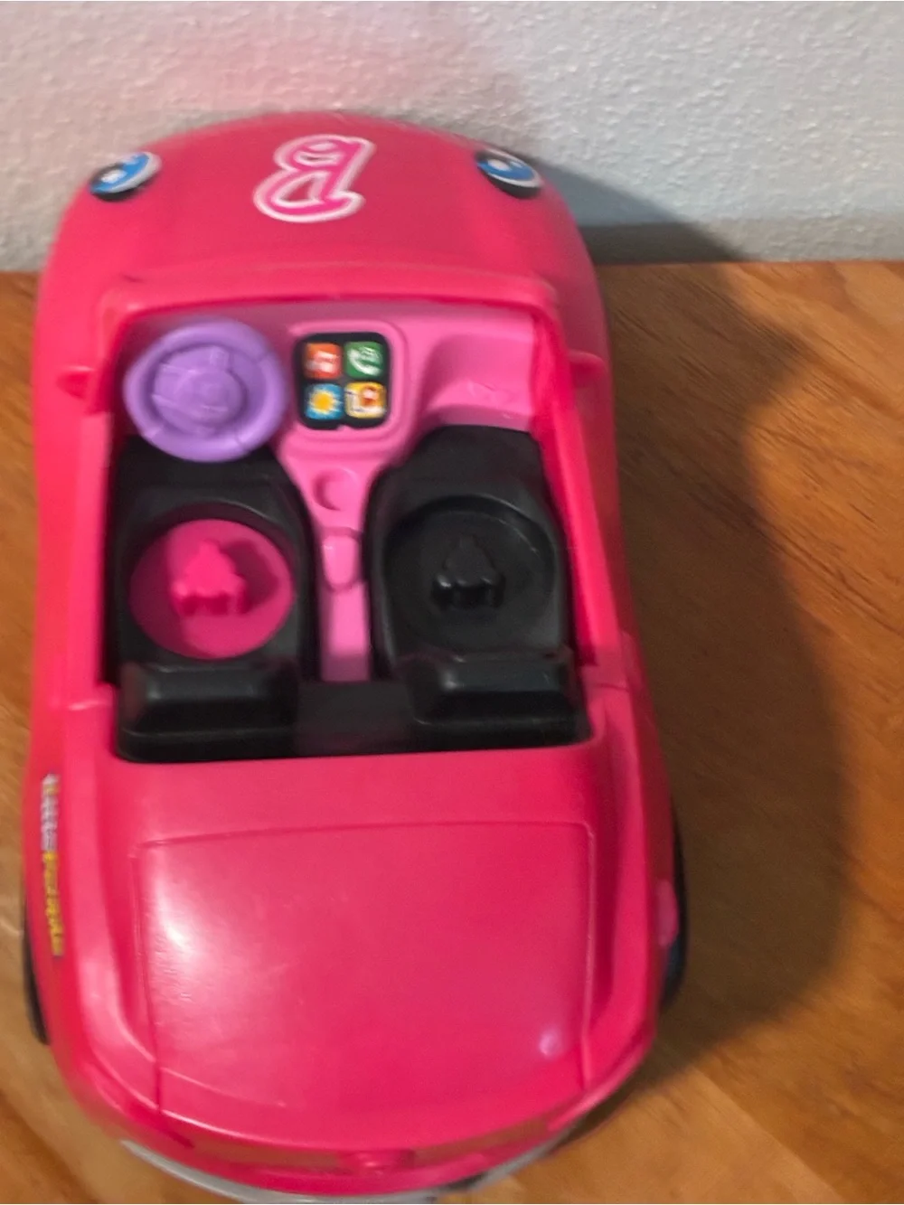Fisher-Price Little People Barbie Pink Toy Race Car Convertible with Sounds